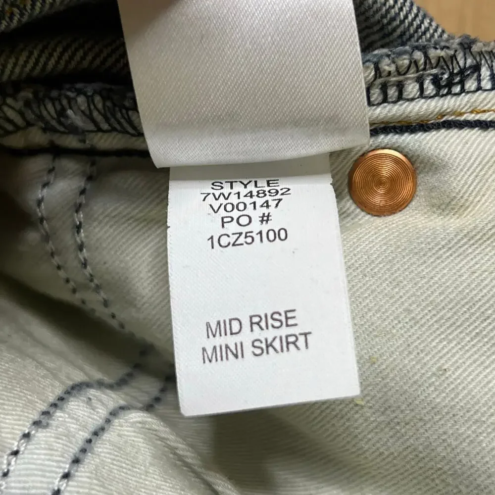 Lucky Brand Women's High Rise Cut Off Jean Skirt Blue Sz 10/30 casual - Picture 4 of 12